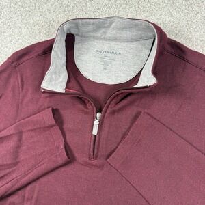 Mizzen And Main Sweater Mens Medium Maroon 1/4 Zip Pullover Golf Performance